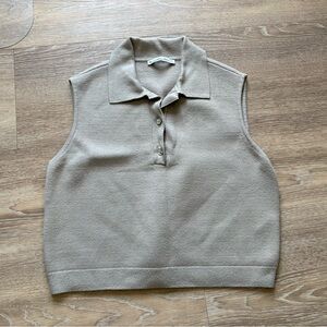 Abercrombie & Fitch Knit Polo Vest in Taupe